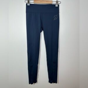 PELOTON Navy Blue Scalloped‎ Hem Leggings Small